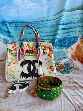 Anca Barbu “cc” top handle real leather bag 
Comes with 2 straps, one of a kind